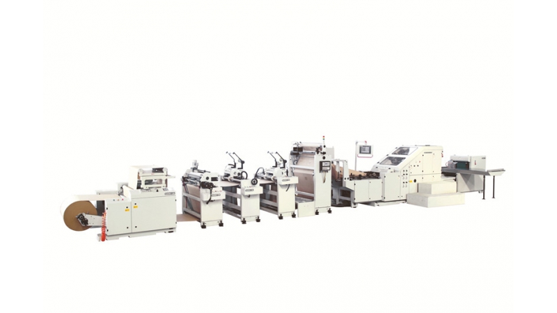 SBH330BW+PAV02C Roll Fed Square Bottom Paper Bag Machine